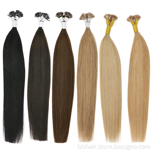 Wholesale Hot Sale Italian Keratin Pre Bonded Hair Extensions Remy Double Drawn u Tip Flat Tip i Tip Hair Extension